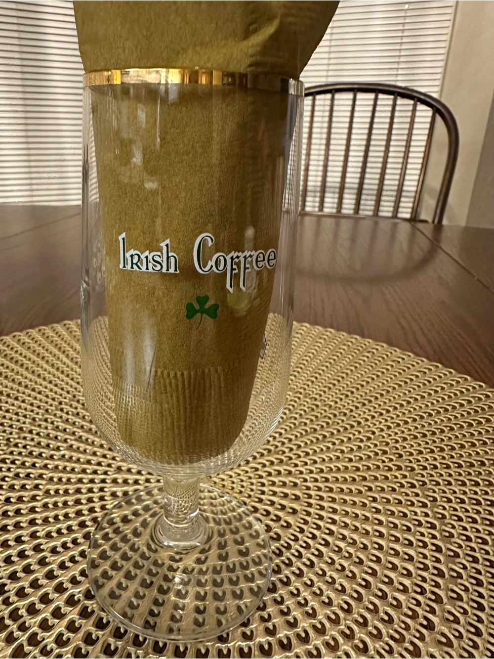 Vintage Irish Coffee Glass with Gold Rim - Clear - Picture 3 of 6